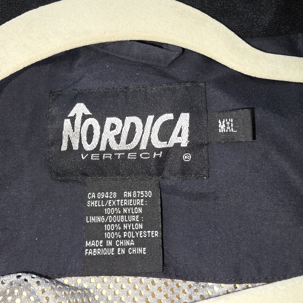 Vintage 90's Nordica Classic Ski Jacket Men's XXL Yellow Black Nylon Winter Coat - Picture 12 of 13